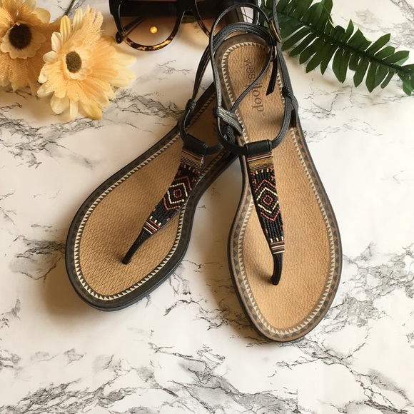 west loop Shoes - Tribal Print Sandals 🌞 | Boho Chic Thong Sandals